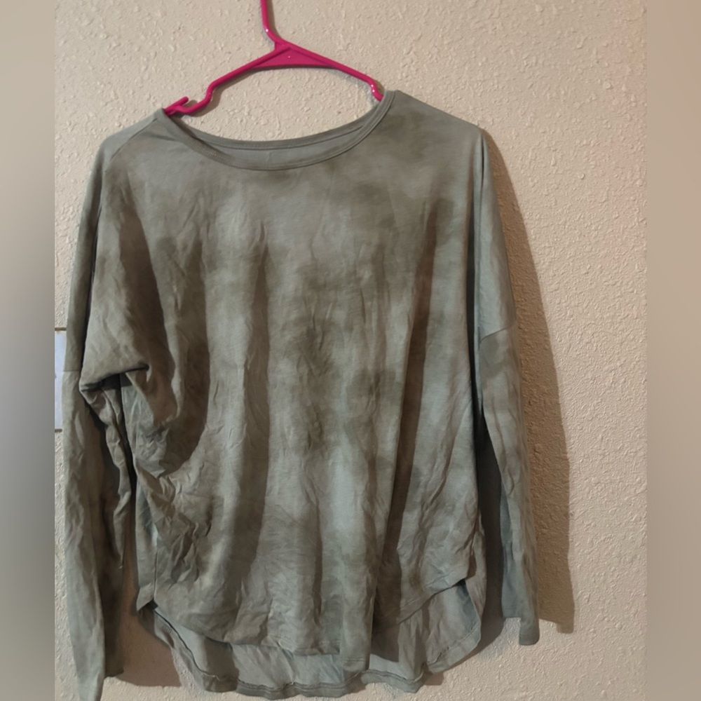 Women's Olive Green Long Sleeve Top